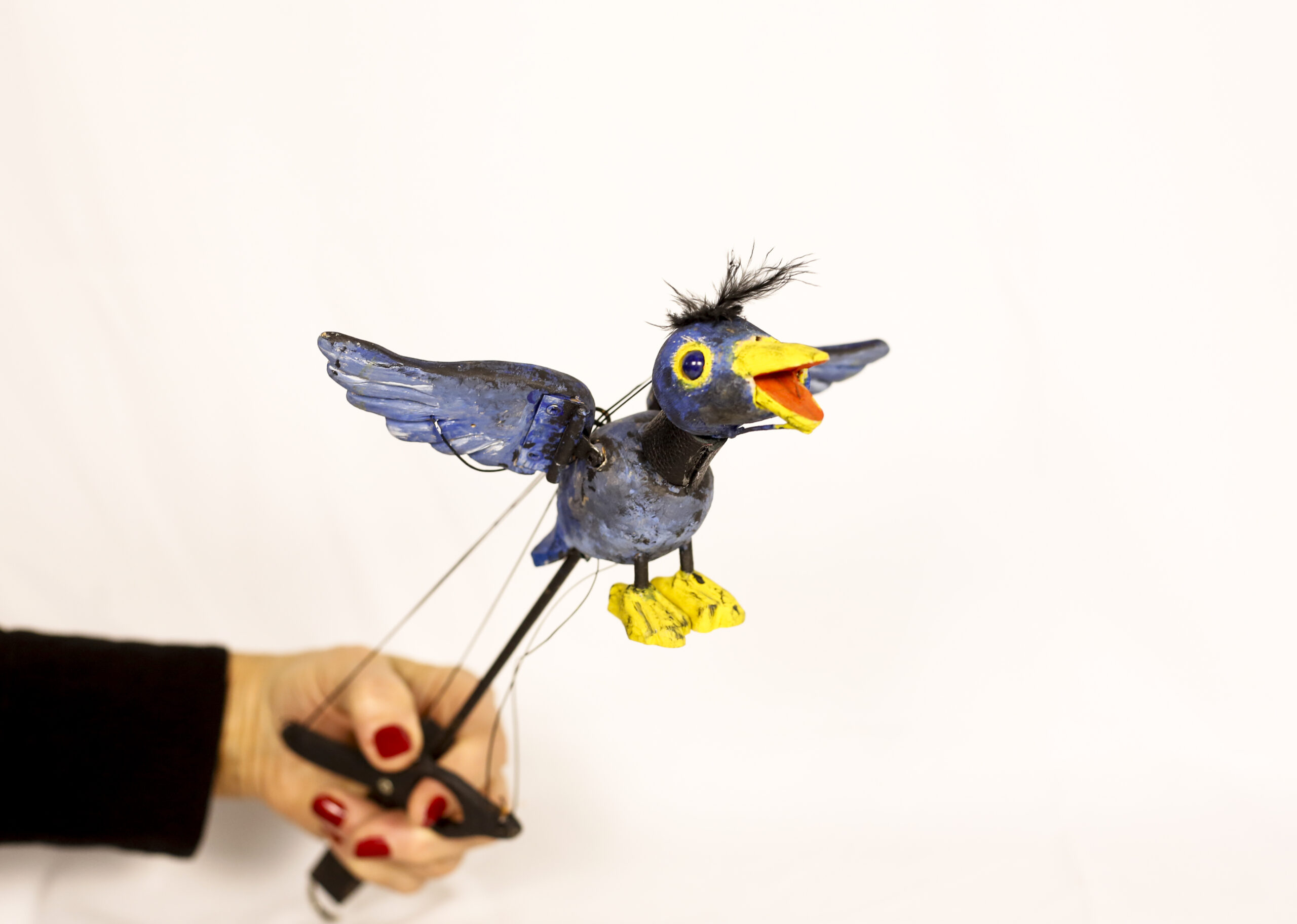 Stabmarionette Lindenholz Vogel